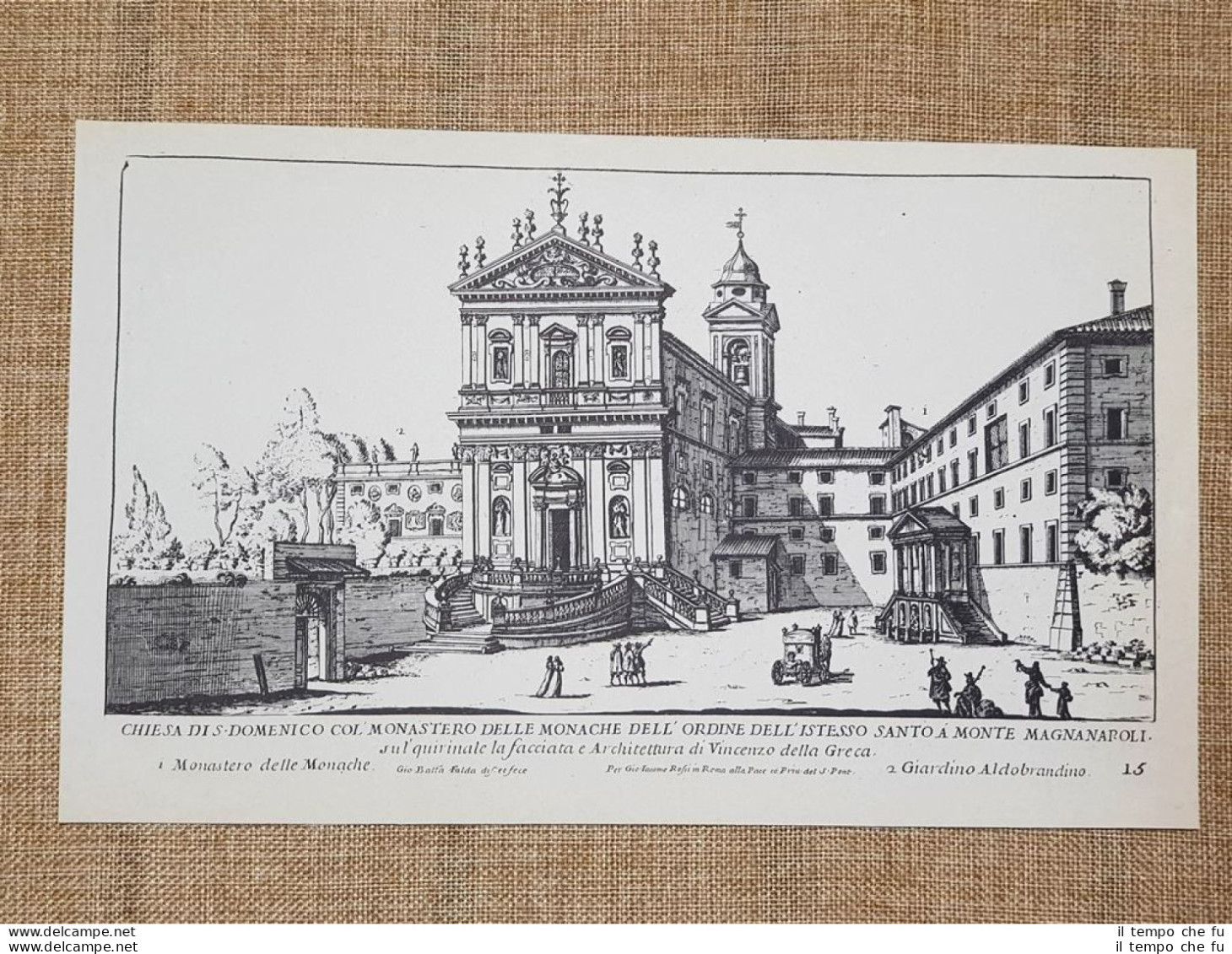 Roma San Domenico Magnanapoli E S.Caterina Incisione G.Batt. Falda 1665 Ristampa - Sonstige & Ohne Zuordnung