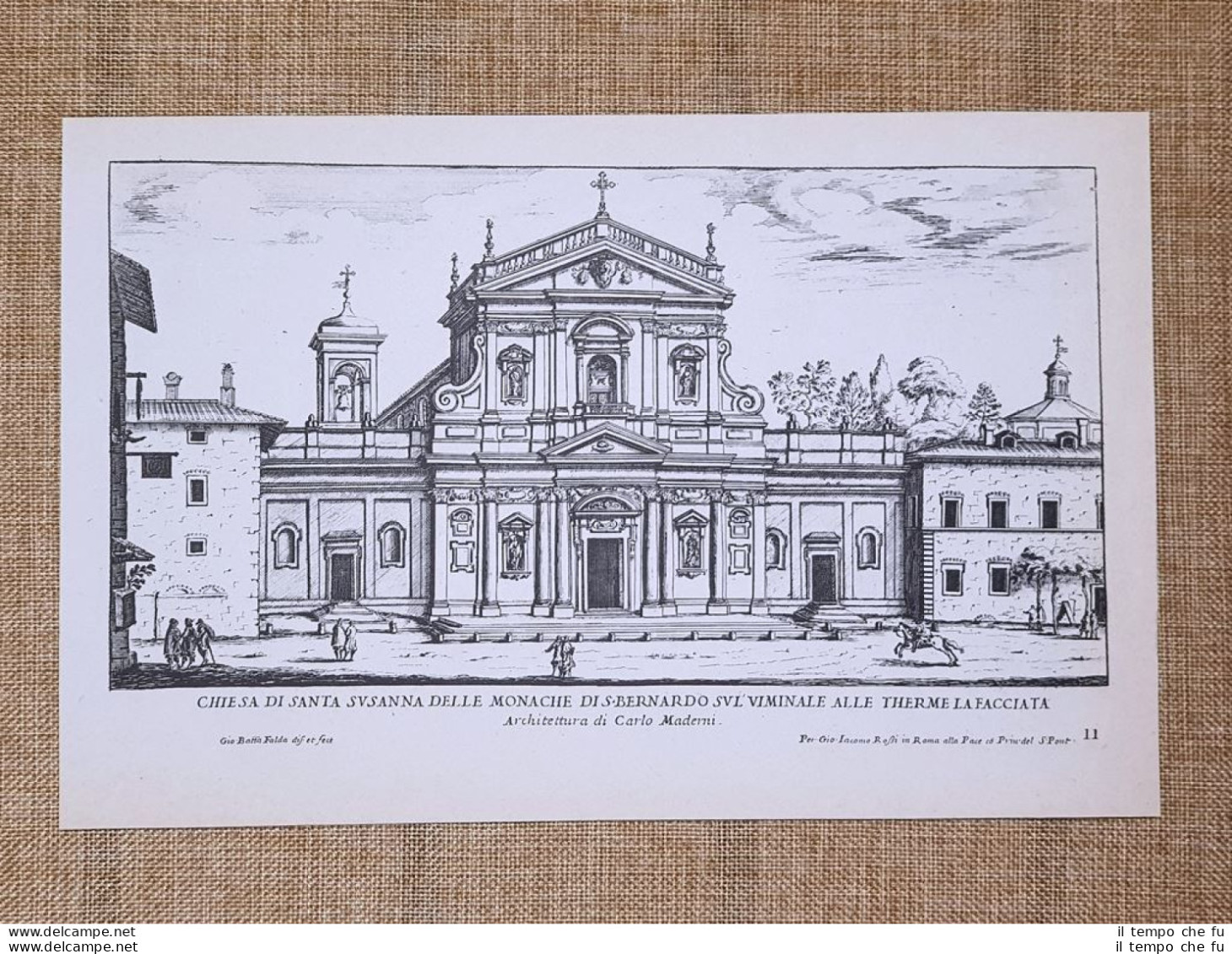 Roma Santa Susanna E San Carlo Riscatto Incisione G.Battista Falda 1665 Ristampa - Sonstige & Ohne Zuordnung