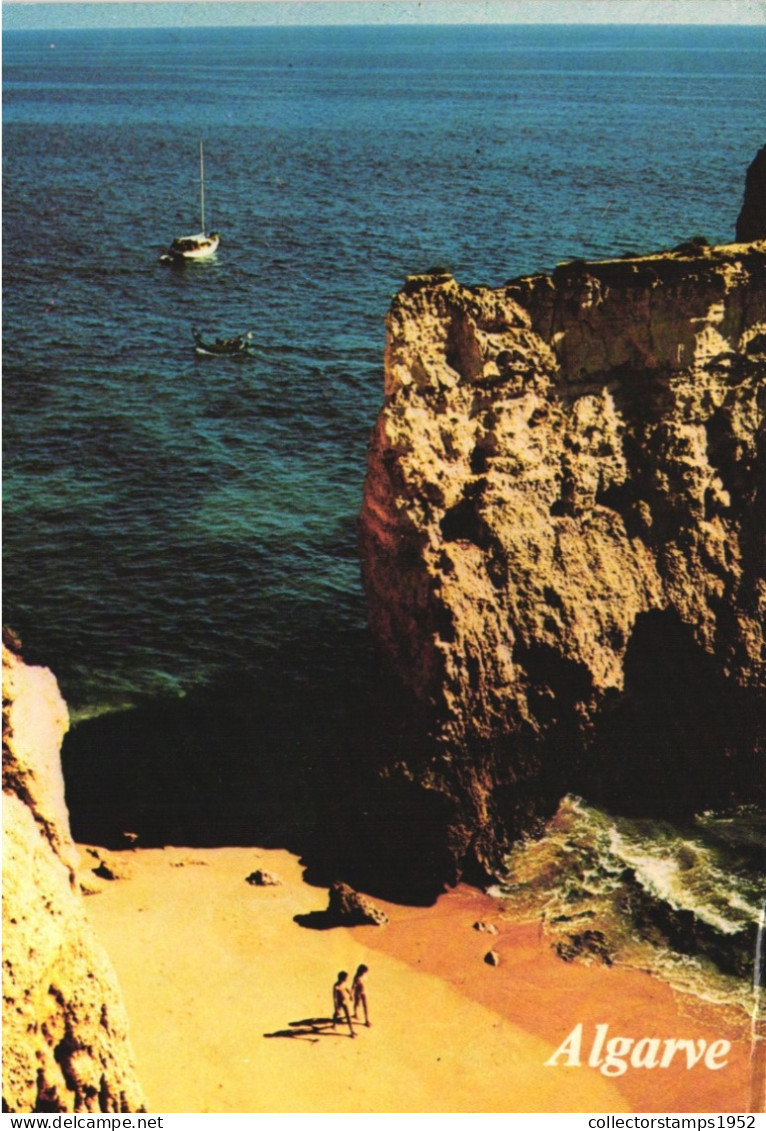 ALGARVE, FARO, BEACH, BOAT, PORTUGAL, POSTCARD - Faro