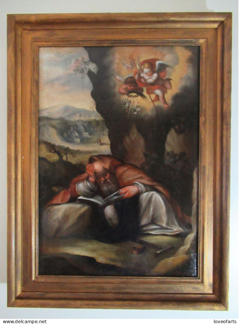 TABLEAU - LA TENTATION DE SAINT ANTOINE ECOLE ITALIENNE, DÉBUT XVIIÈME SIÈCLE - Oils