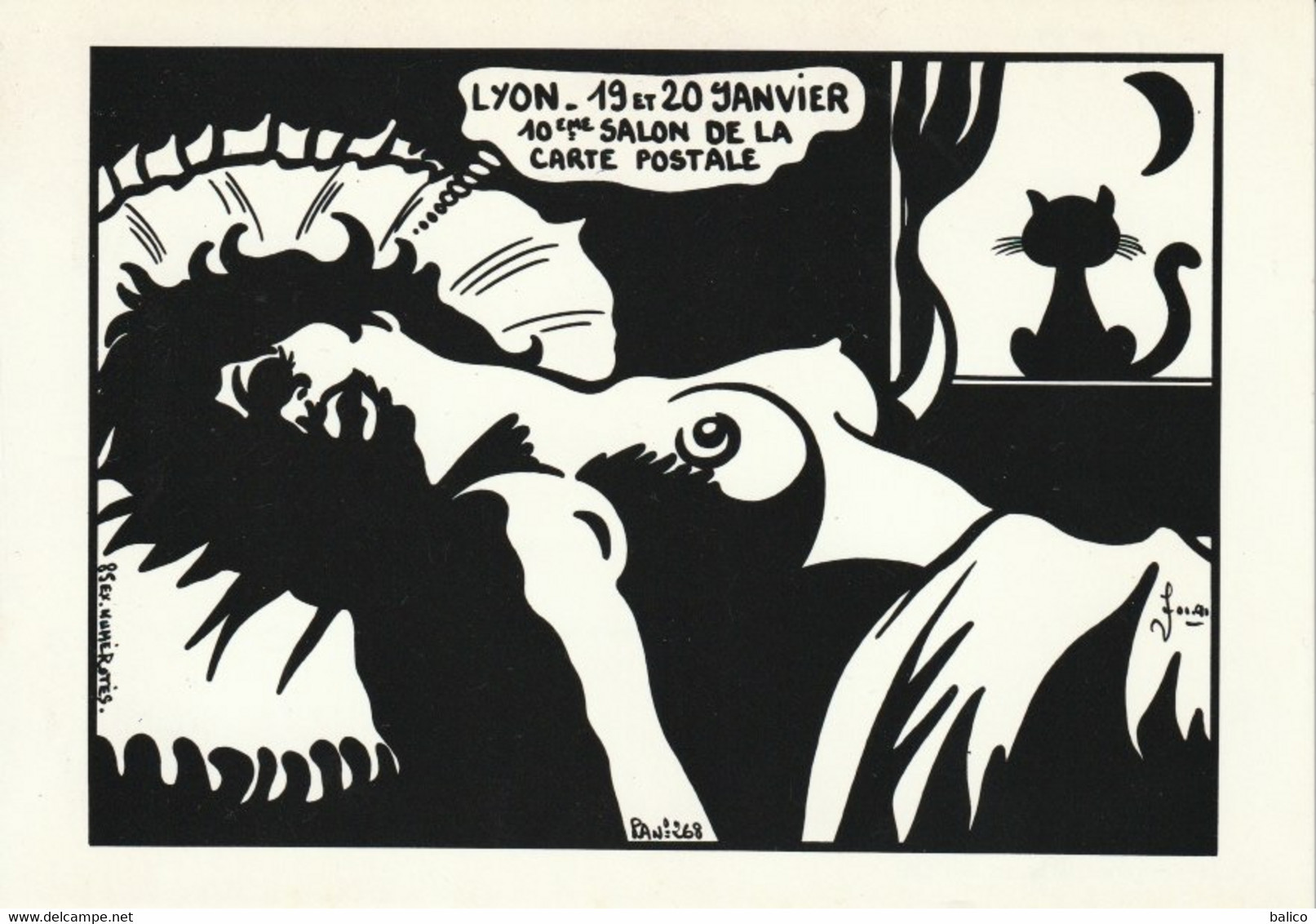 10ème Salon De La Carte  LYON - Illustré Par,  Jacques Lardie - 85 Ex. N° 57 - Bourses & Salons De Collections