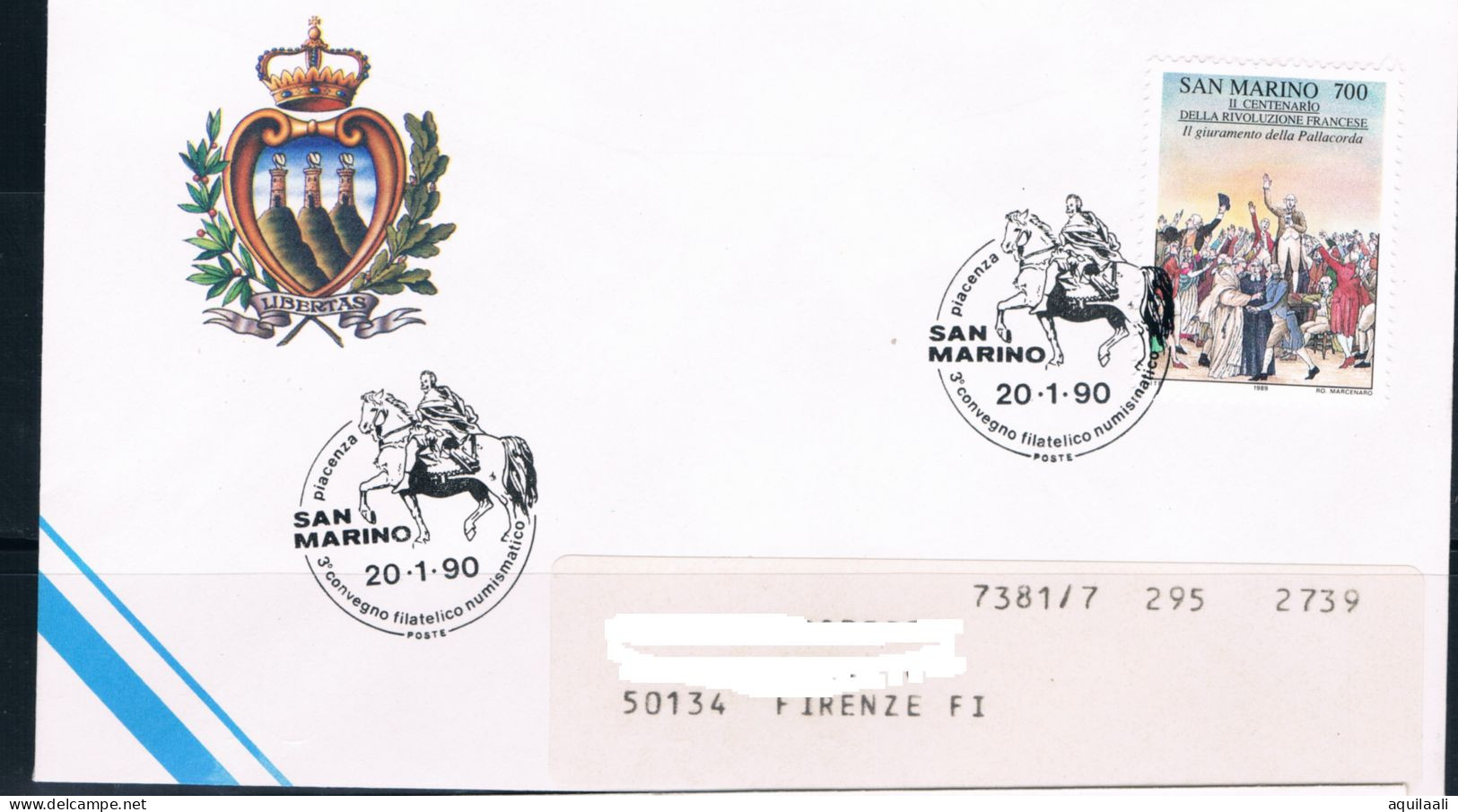 SAN MARINO 1990 - Expo Filatelico " Piacenza 90", Annullo Speciale. - Philatelic Exhibitions