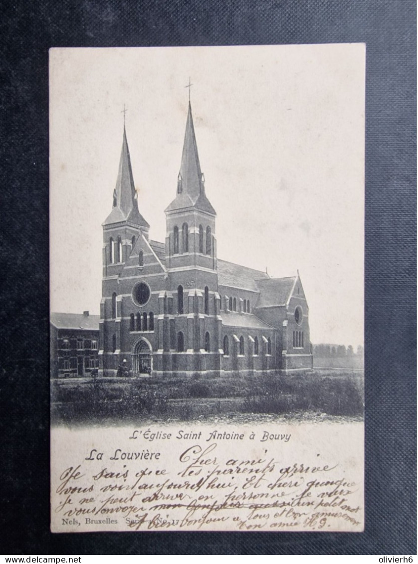 CP BELGIQUE (V1903) LA LOUVIERE (2 Vues) L'église Saint Antoine à Bouvy *  Bracquegnies 1903 - La Louvière