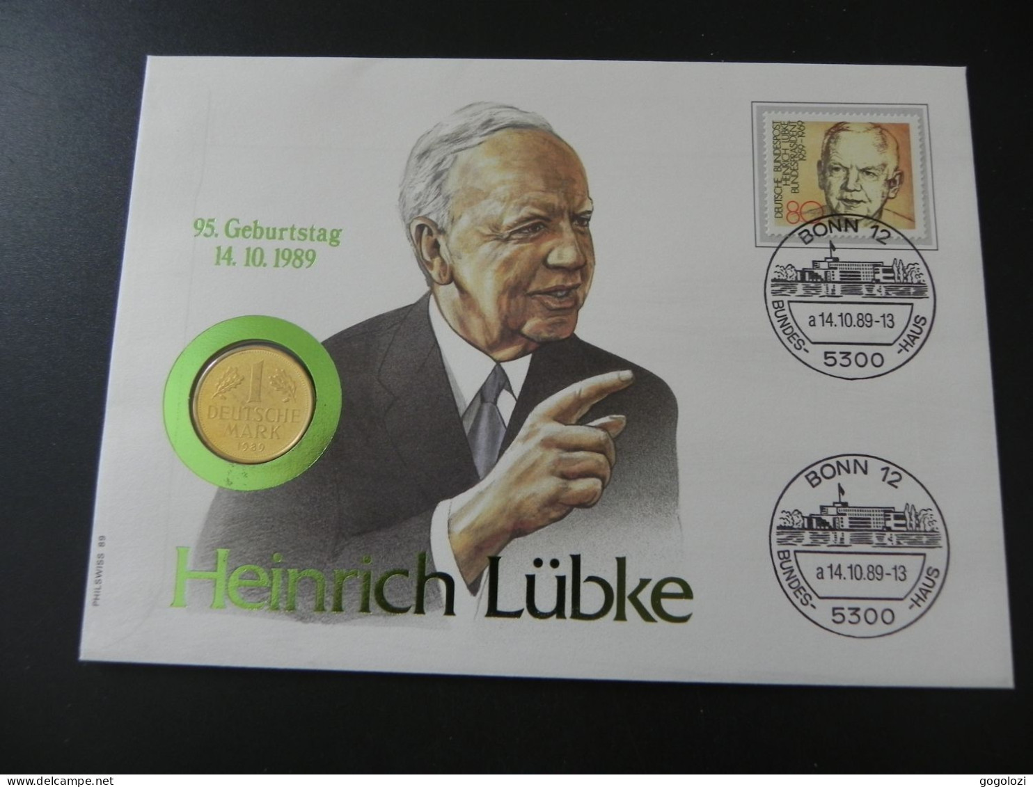 Deutschland Germany 1 Mark 1989 J - Heinrich Lübke - Numis Letter - 1 Marco