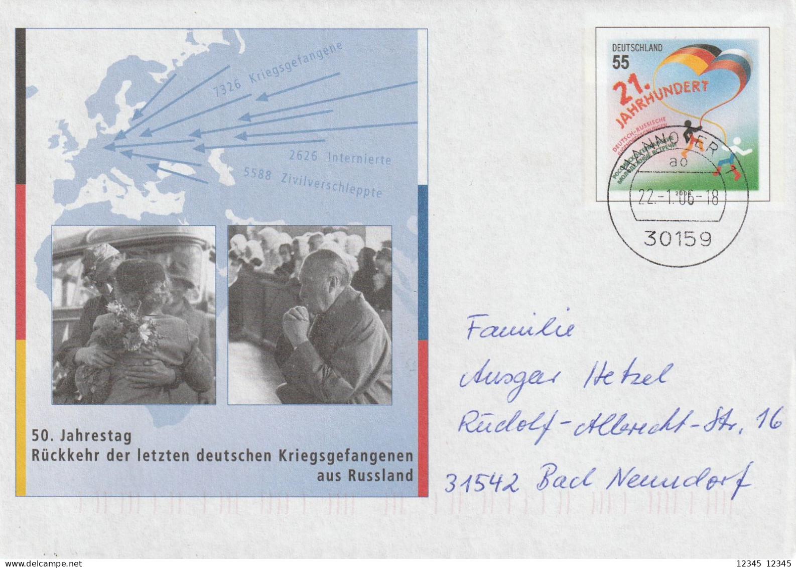 50. Jahrestag Rückkehr Der Letzten Deutschen Kriegsgefangenen Aus Russland - Sobres Privados - Usados