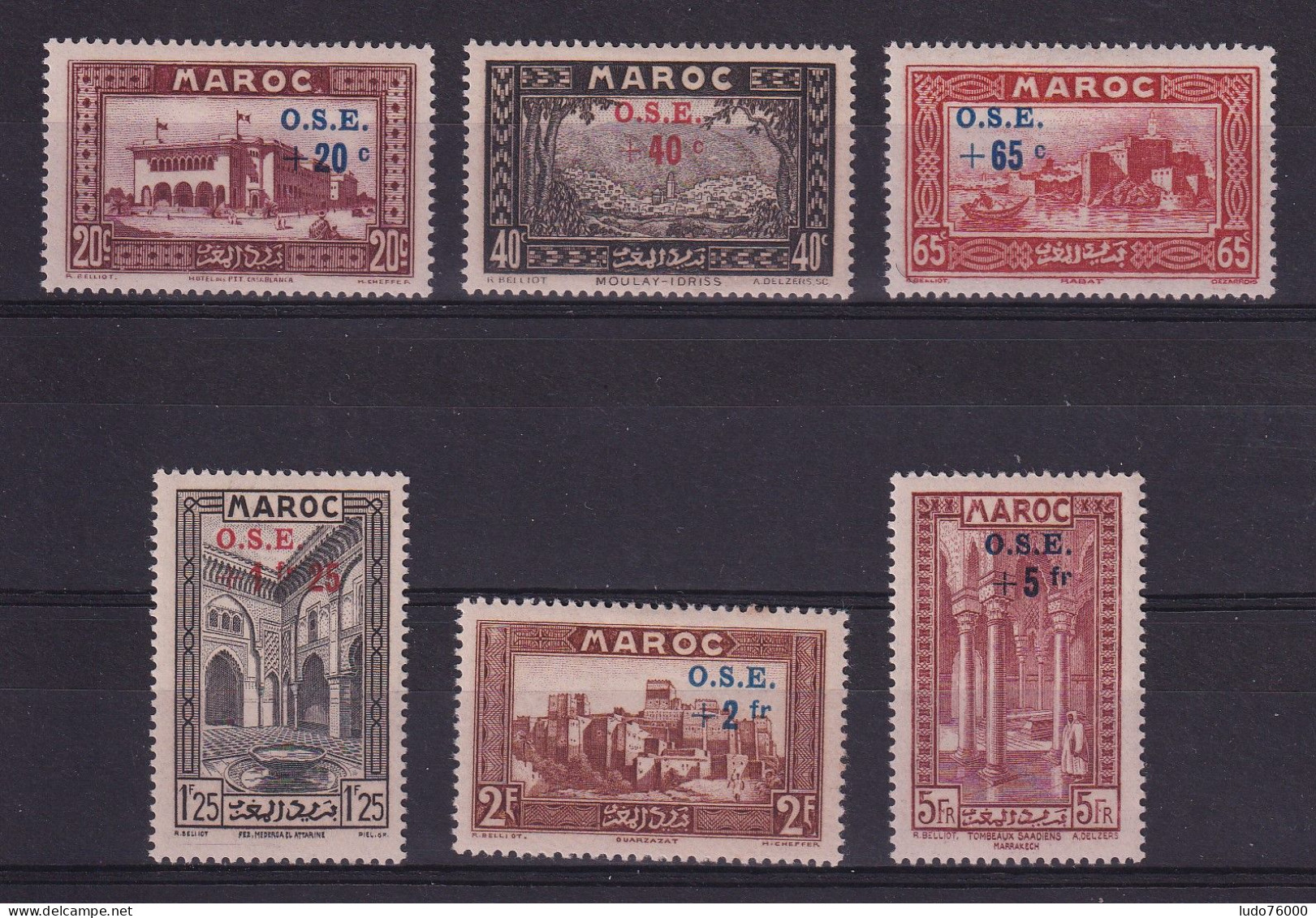 D 782 / COLONIE MAROC / LOT N° 155/160 NEUF* COTE 36€ - Unused Stamps