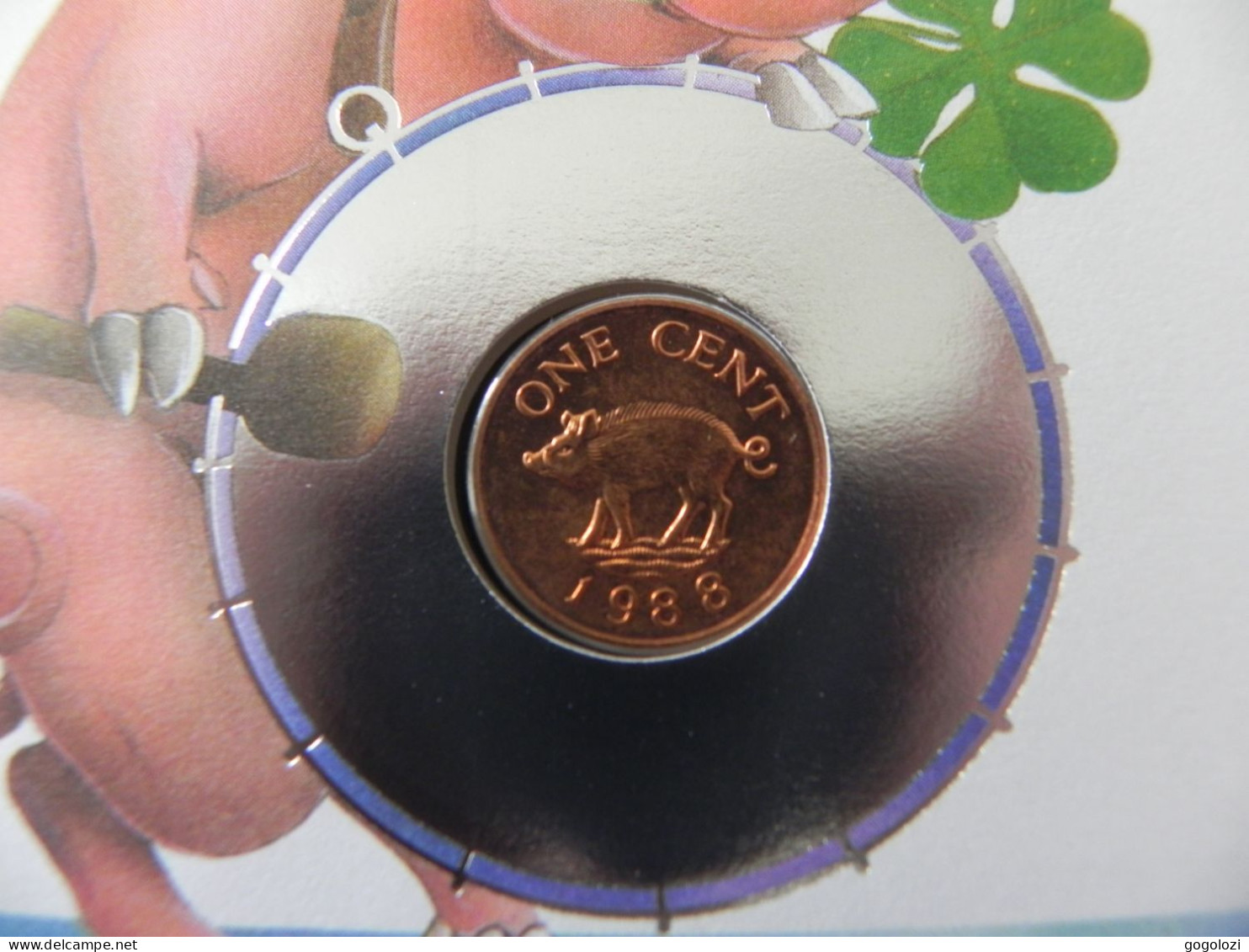 Bermuda 1 Cent 1988 - Glücksschweinchen - Numis Letter - Bermudas