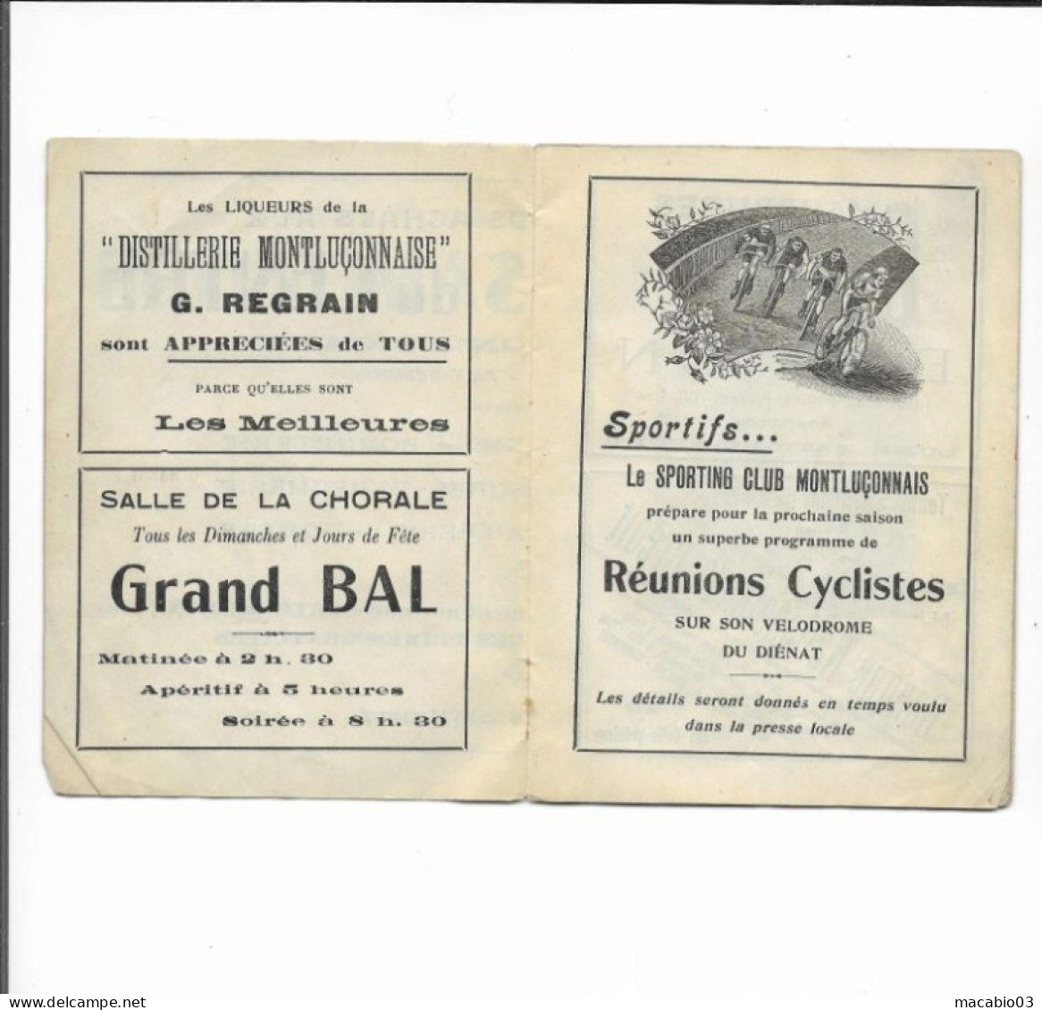 Vieux Papiers - Calendrier Du Sporting Club Montluçonnais Rugby Saison 1930-1931 - Kleinformat : 1921-40