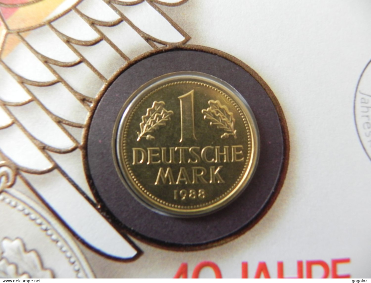 Deutschland Germany 1 Mark 1988 D  - 40 Jahr Währungsreform - Numis Letter - 1 Mark