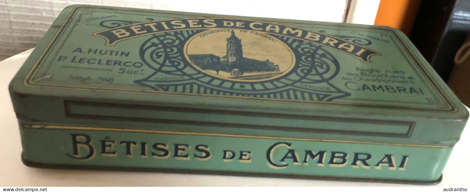 Boîte Ancienne En Fer En Bon état - Bétises De CAMBRAI A. Hutin Et P. Leclercq - Cajas