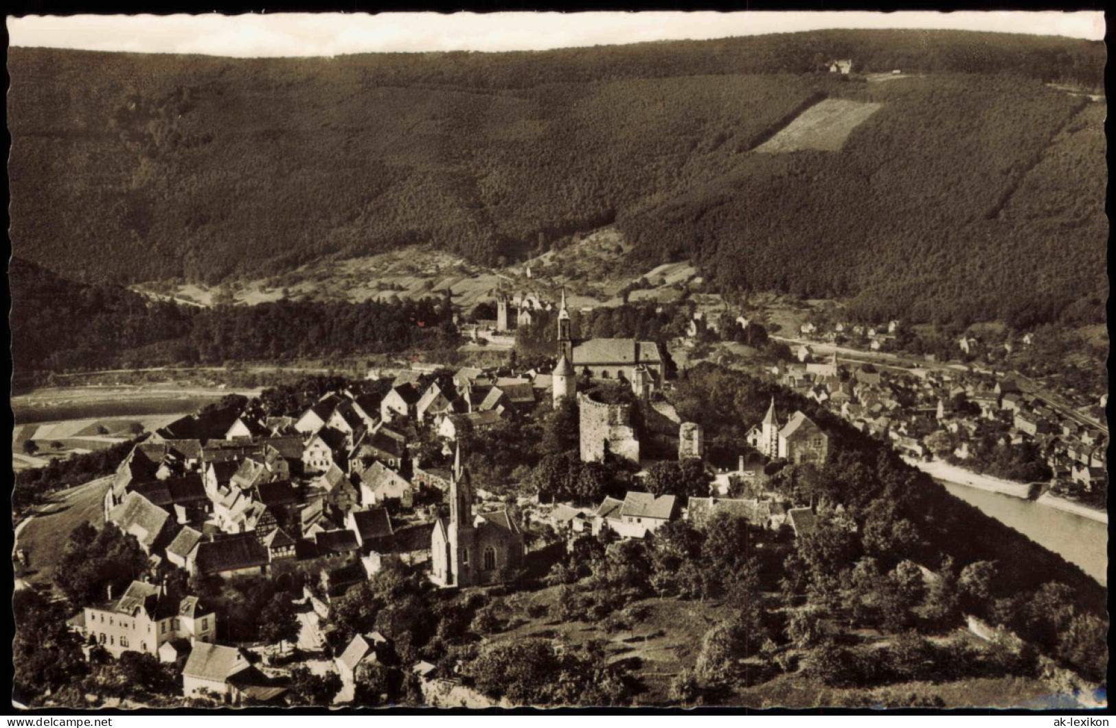 Ansichtskarte Dilsberg-Neckargemünd Luftaufnahme Luftbild 1960 - Neckargemünd