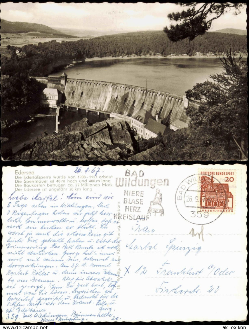 Ansichtskarte Waldeck (am Edersee) Blick Auf Die Edertalsperre 1967 - Waldeck