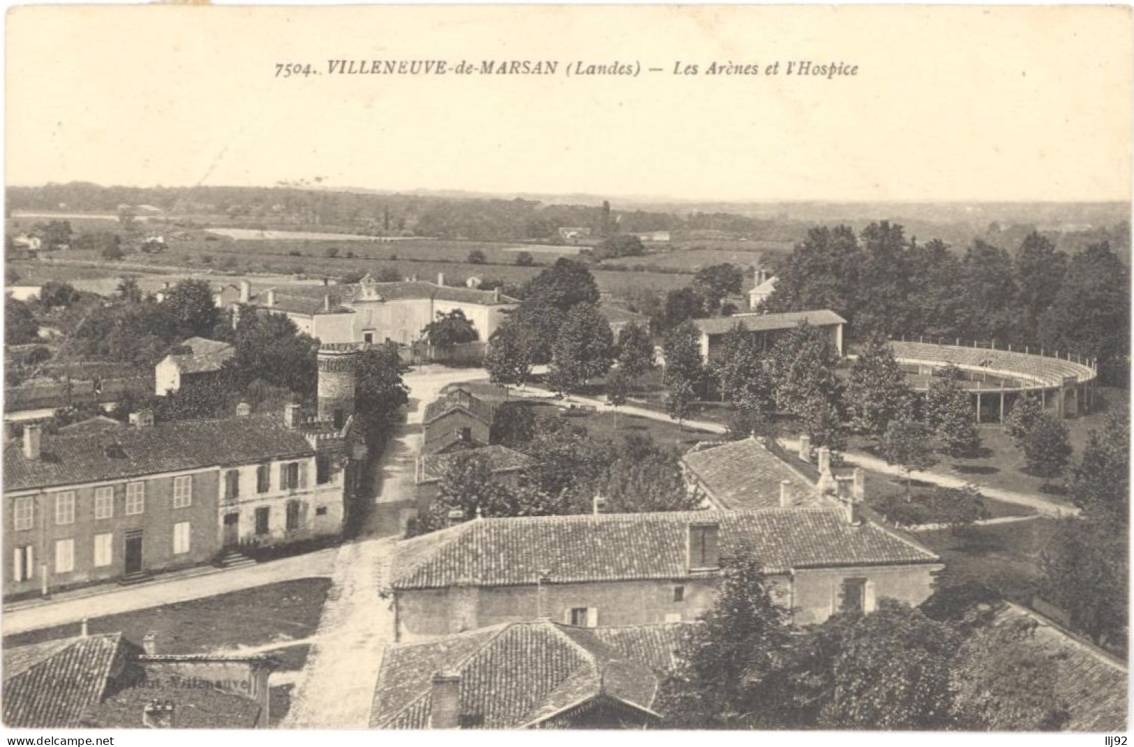 CPA - 40 - 7504. VILLENEUVE DE MARSAN - Les Arènes Et L'Hospice - Peu Courante - Villeneuve De Marsan