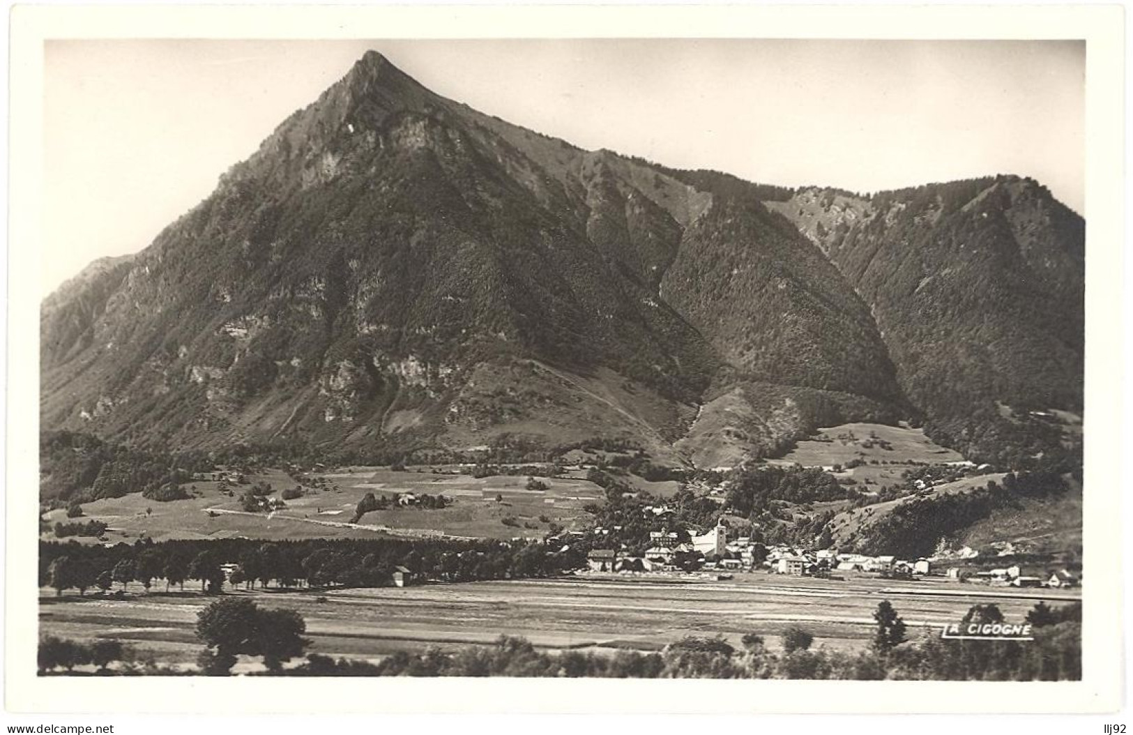 CPSM PF 74 - 26041. TANINGES - Vue Générale Et Le Pic De Marcelly - Taninges