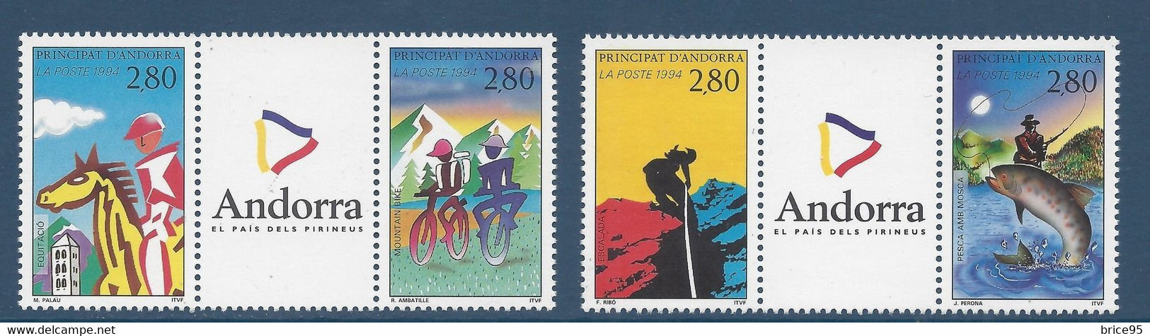 Andorre Français - YT N° 447 à 450 B ** - Neuf Sans Charnière - 1994 - Unused Stamps