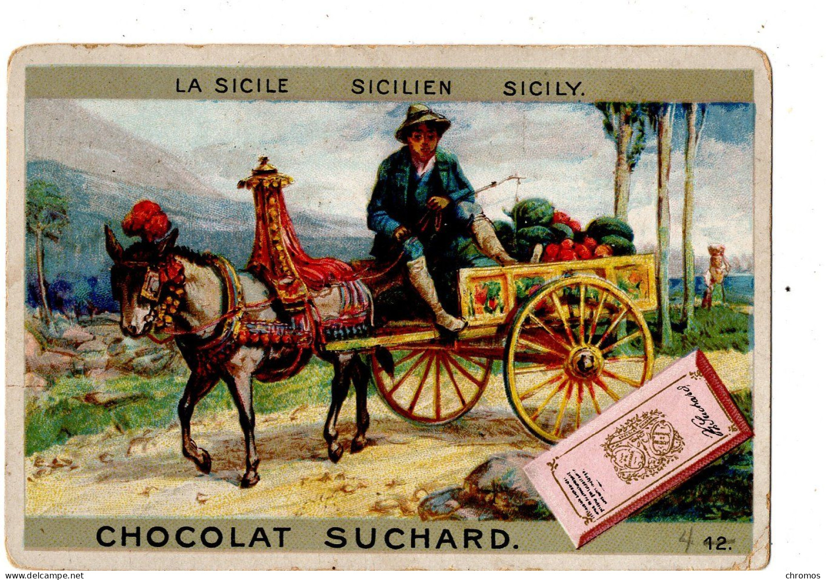 Chromo Chocolat Suchard, S 67 / 12, Moyen De Transport, La Sicile, Italie - Suchard