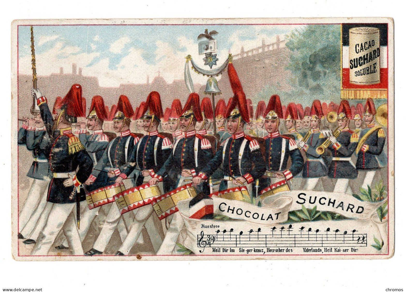 Chromo Chocolat Suchard, S 66 / G, Hymnee National, Soldats, Allemagne - Suchard