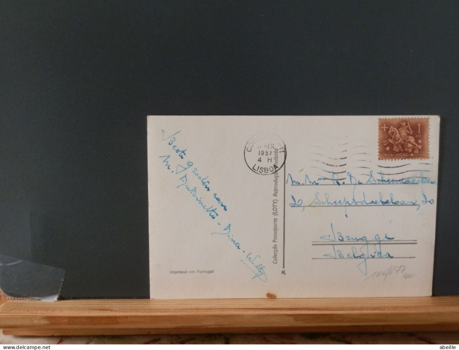 106/877 CP PORTUGAL  1957 POUR LA BELG. - Cartas & Documentos
