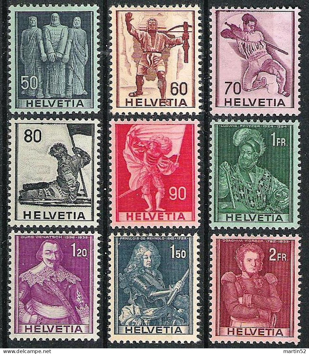 Schweiz Suisse 1941: Hodler & Historische Bilder Zu.243-251 Mi 377-385 Yv 358-366 ** MNH (Zumstein CHF 70.00) - Nuovi