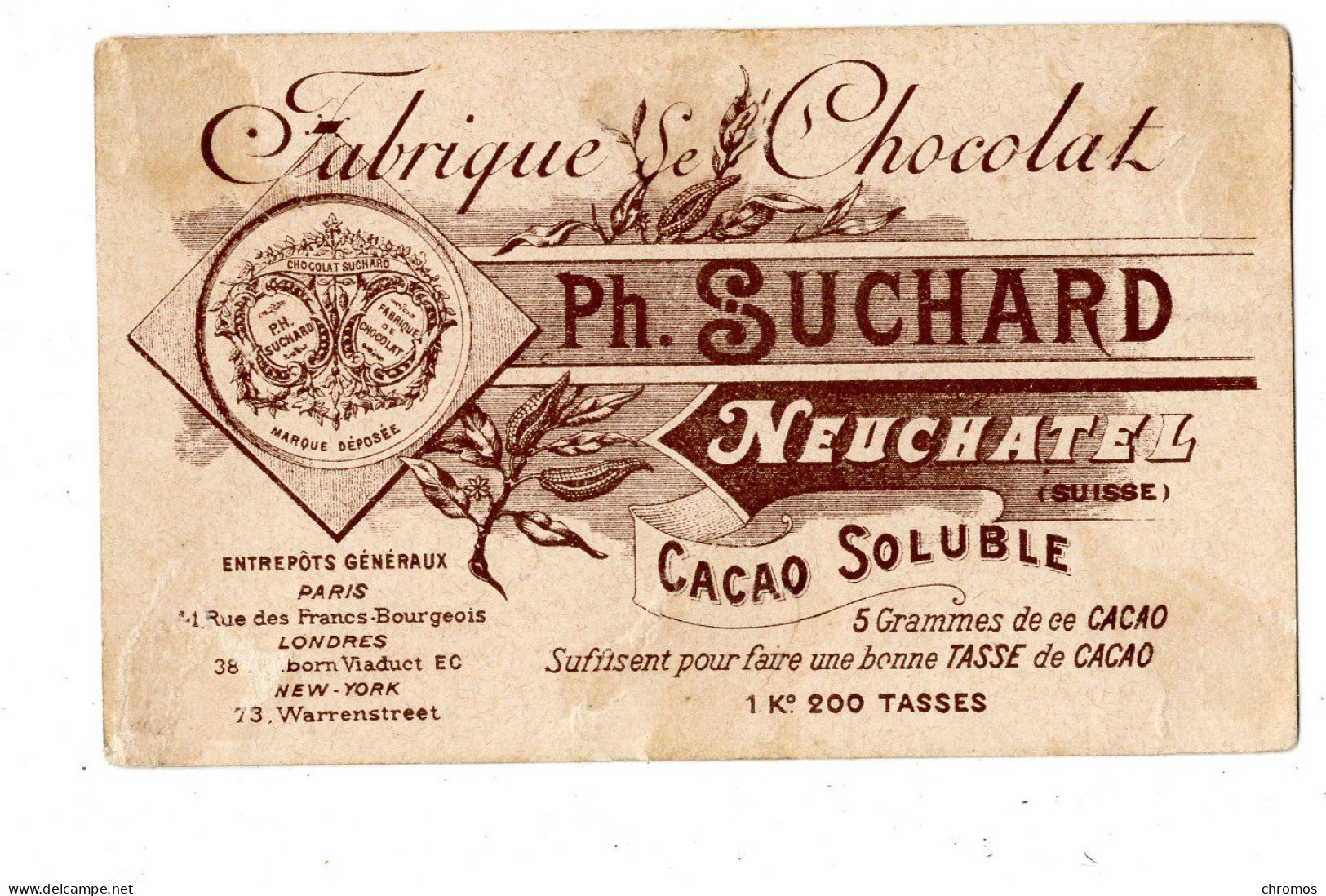 Chromo Chocolat Suchard, S 45 / D, Rebus, Noir, Colonialisme - Suchard