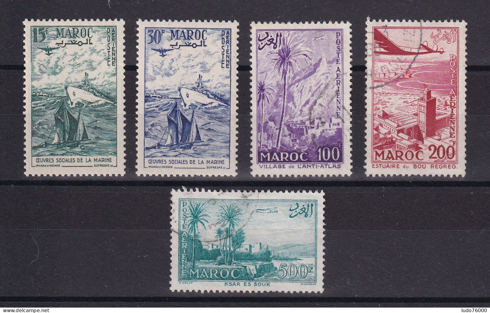 D 782 / COLONIE MAROC PA / LOT N° 98/102 NEUF*/OBL COTE 10.50€ - Poste Aérienne