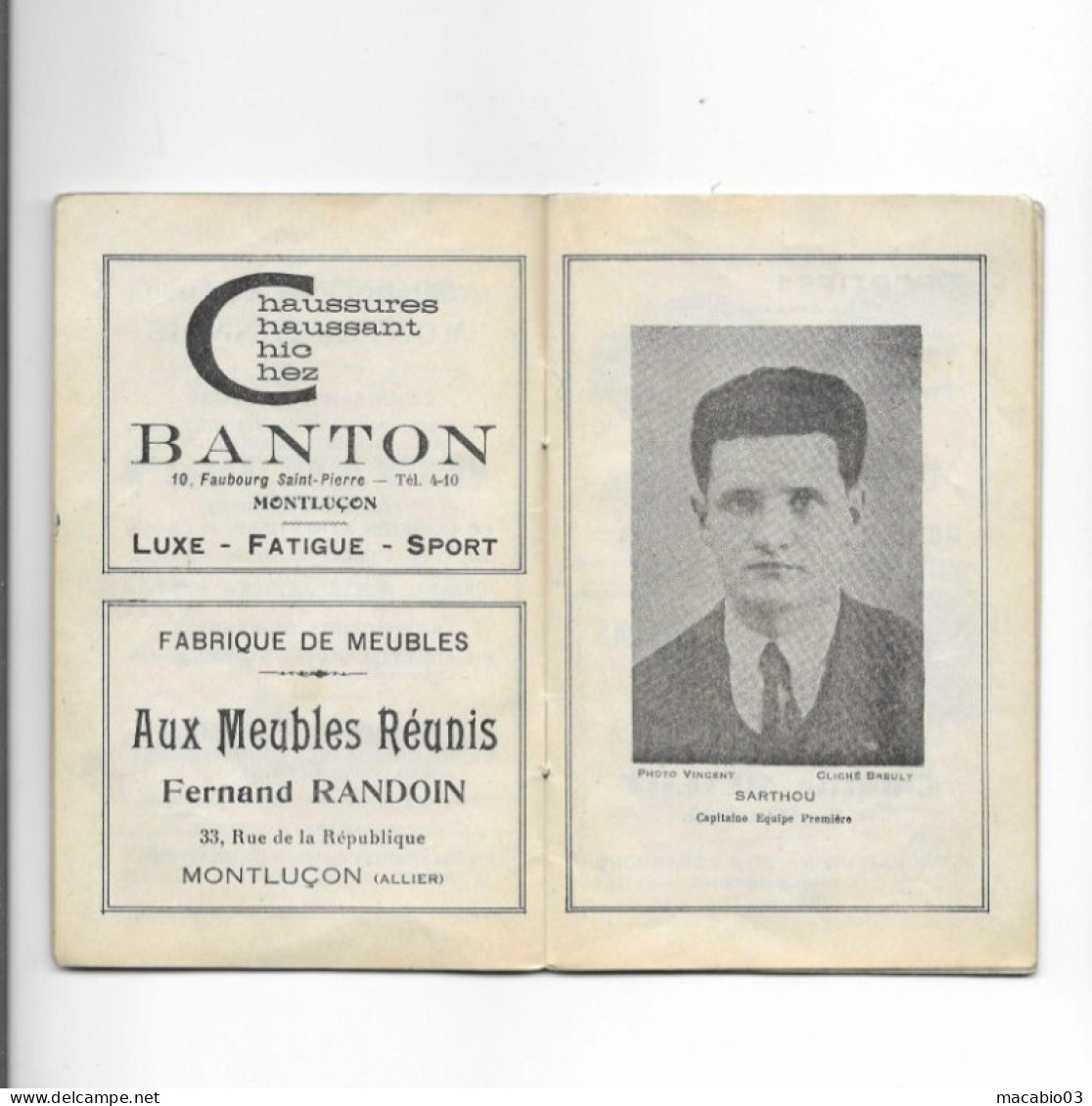 Vieux Papiers - Calendrier Du Sporting Club Montluçonnais Rugby Saison 1931-1932 - Klein Formaat: 1921-40