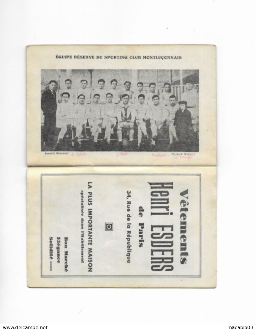 Vieux Papiers - Calendrier Du Sporting Club Montluçonnais Rugby Saison 1931-1932 - Formato Piccolo : 1921-40