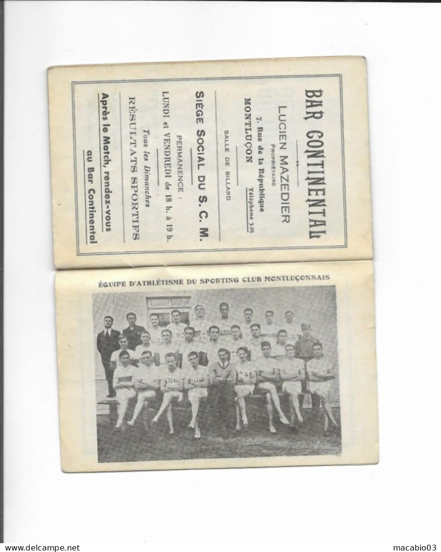 Vieux Papiers - Calendrier Du Sporting Club Montluçonnais Rugby Saison 1931-1932 - Kleinformat : 1921-40
