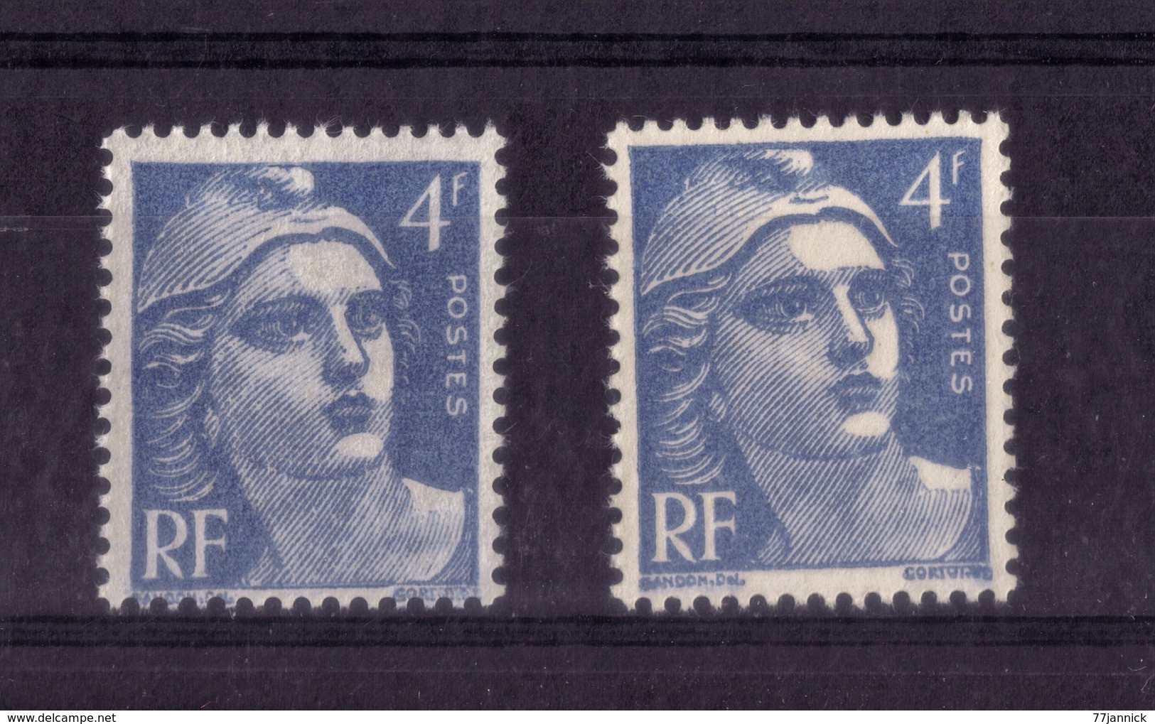 VARIETE DE COULEUR N° 717 (2 Nuances Bleu Différentes) NEUF** - Unused Stamps