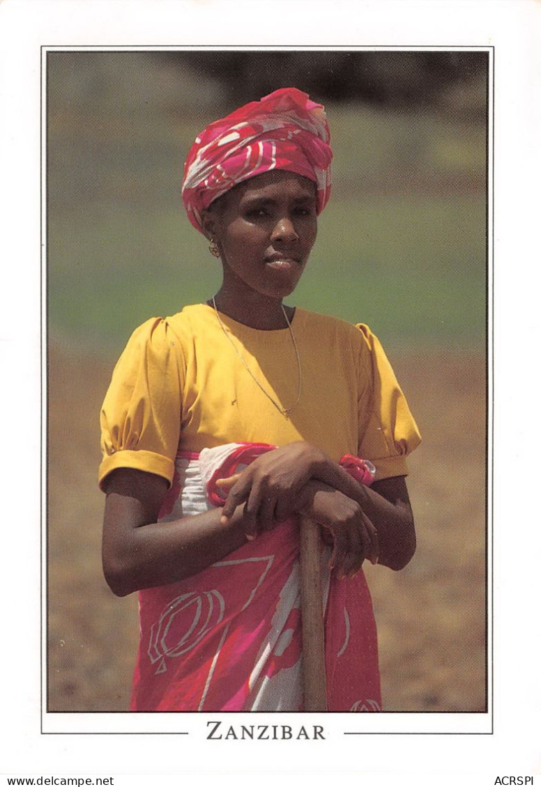 Unguja  île De Zanzibar Tanganyika TANZANIE Woman Dressed In KHANGA  8 (scan Recto Verso)MF2722BIS - Tanzanía