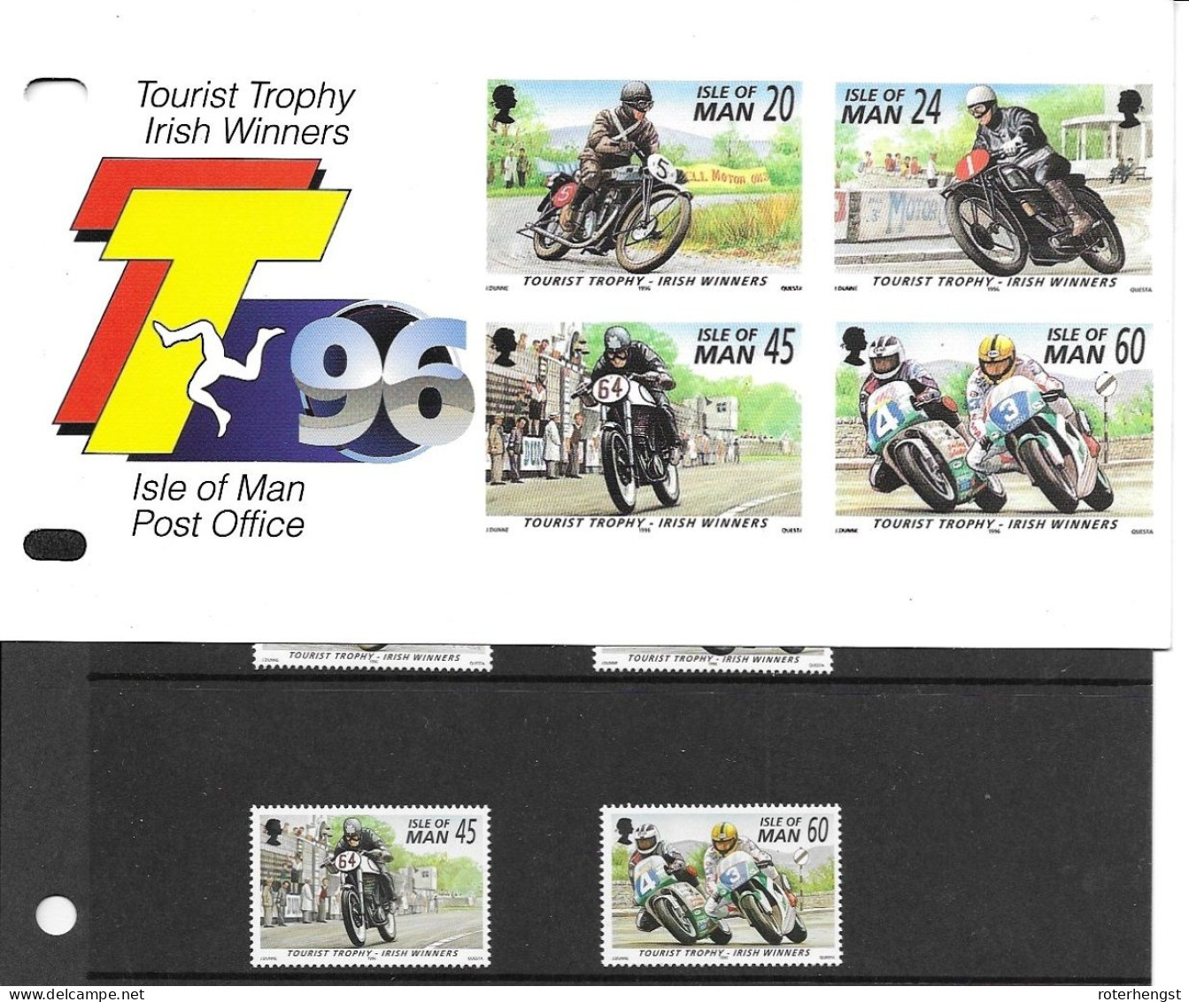 Man Motorbike Set In Folder Mnh ** 1996 - Isla De Man