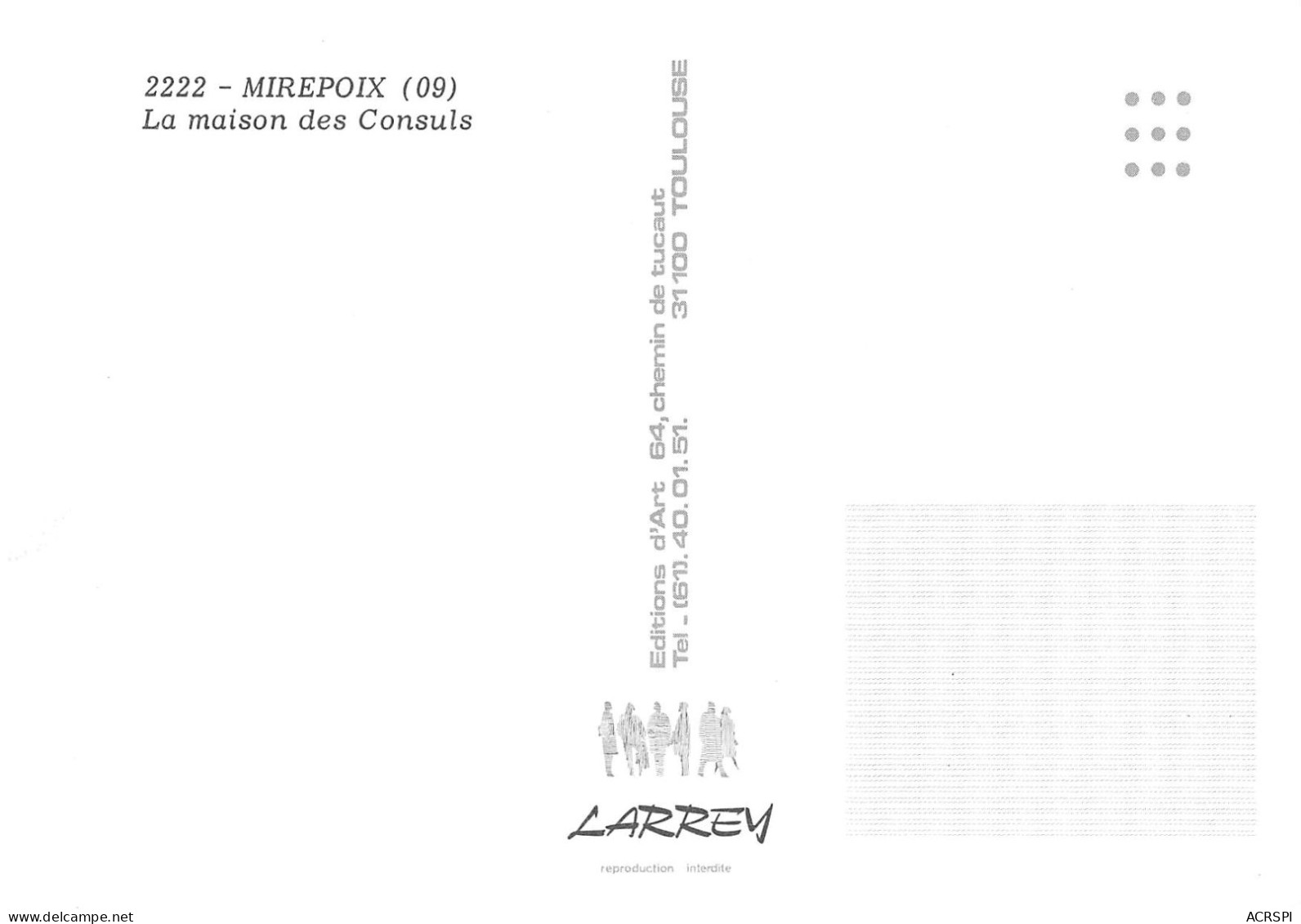 09 MIREPOIX  Maison Des Consuls  40 (scan Recto Verso)MF2732UND - Mirepoix