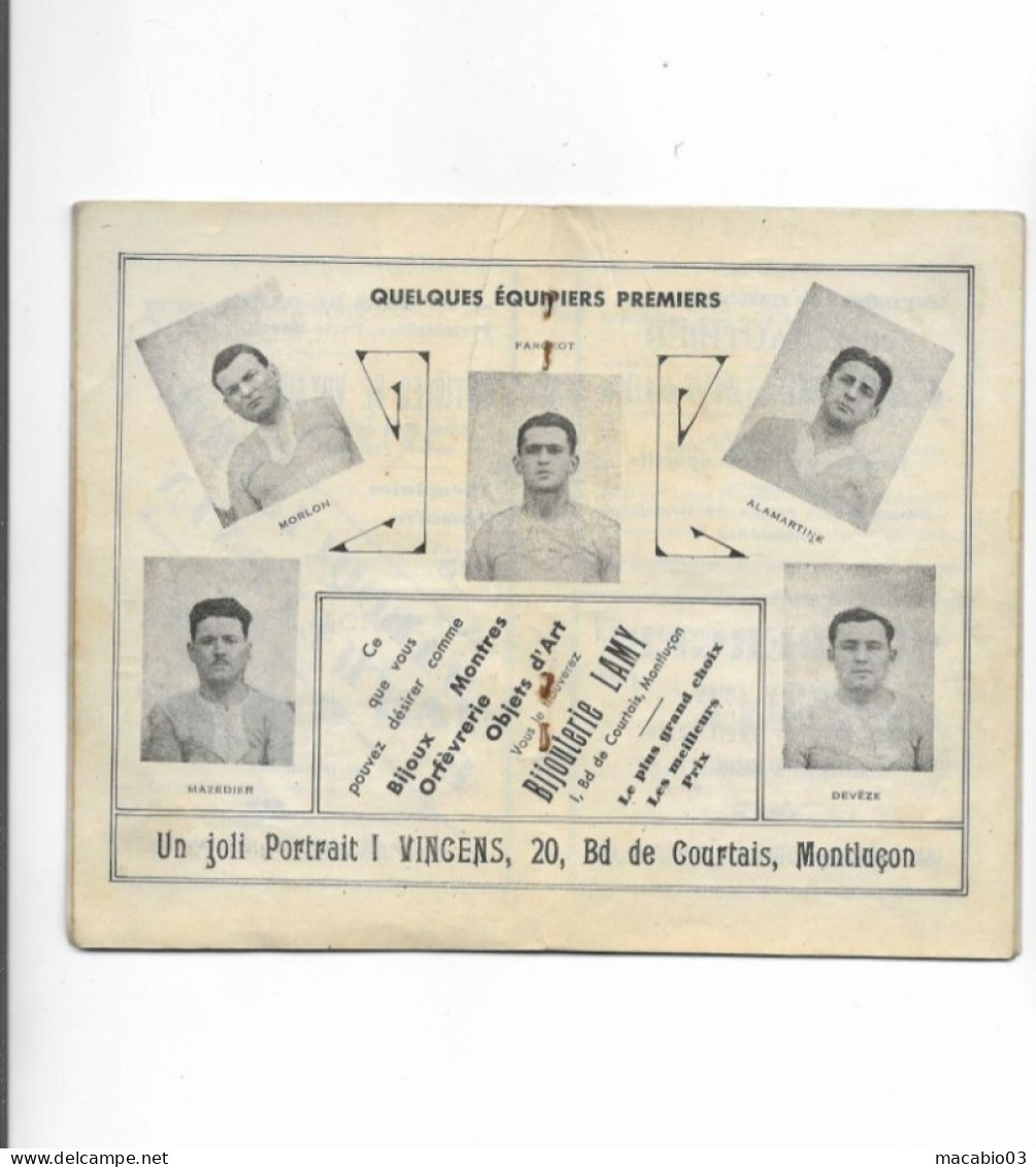 Vieux Papiers - Calendrier Du Sporting Club Montluçonnais Rugby Saison 1932-1933 - Small : 1921-40