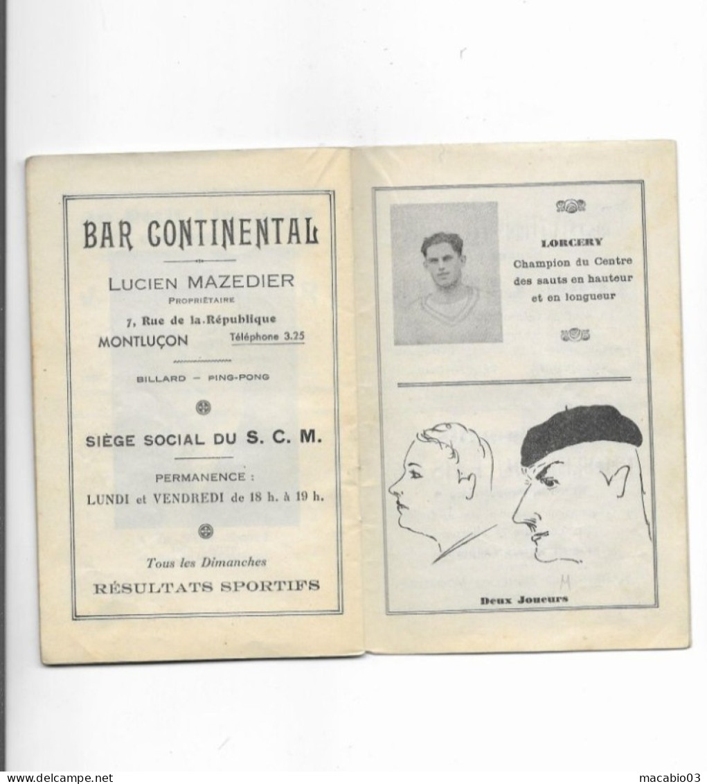 Vieux Papiers - Calendrier Du Sporting Club Montluçonnais Rugby Saison 1932-1933 - Petit Format : 1921-40