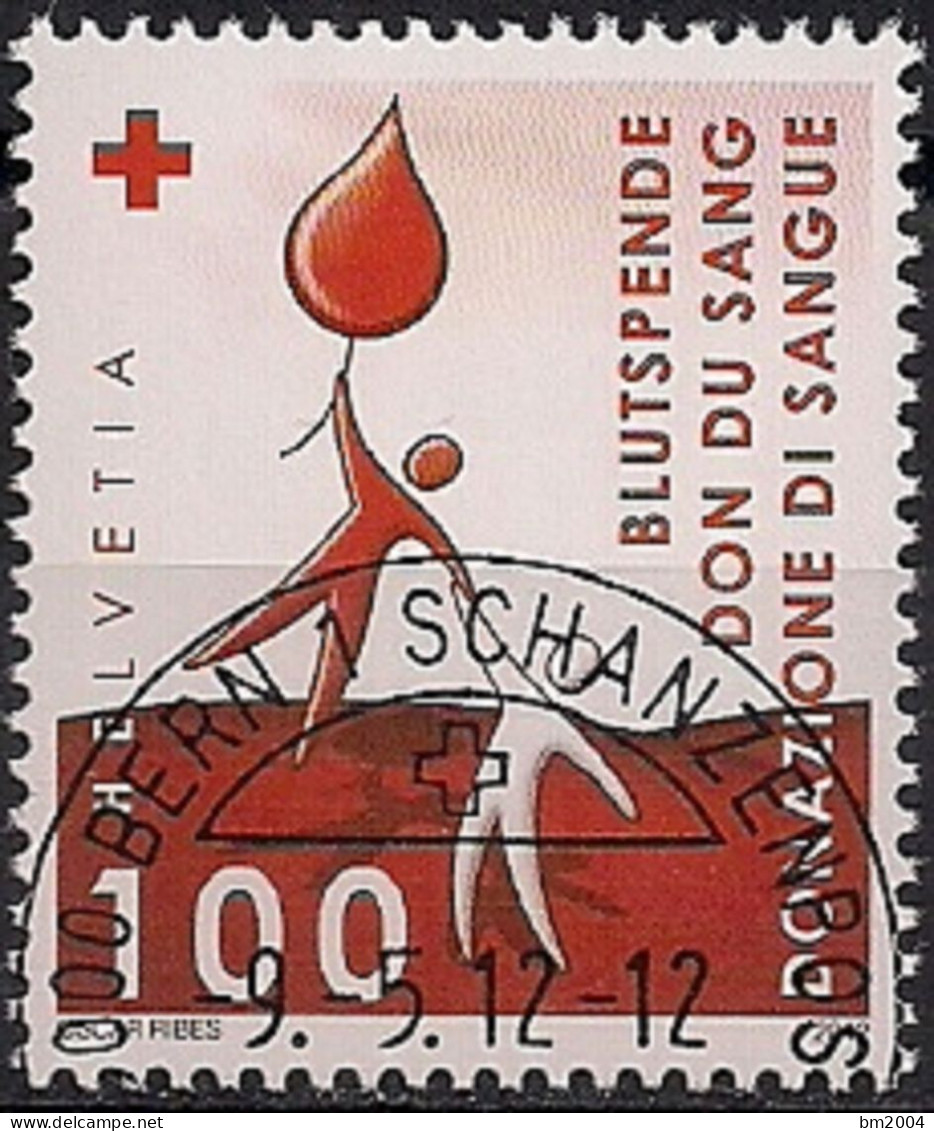 2012 Schweiz   Mi. 2256 FD-used  Blutspendekampagne - Used Stamps