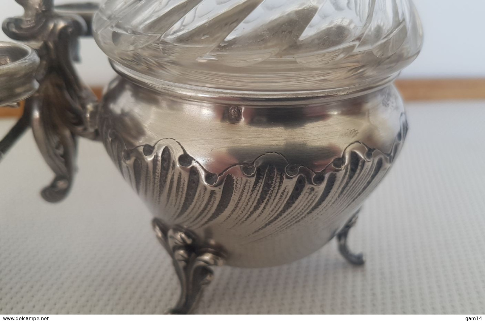 Huilier/vinaigrier En ARGENT. Poinçons Minerve 1 + GROSS Armand. Flacons Cristal - Silverware