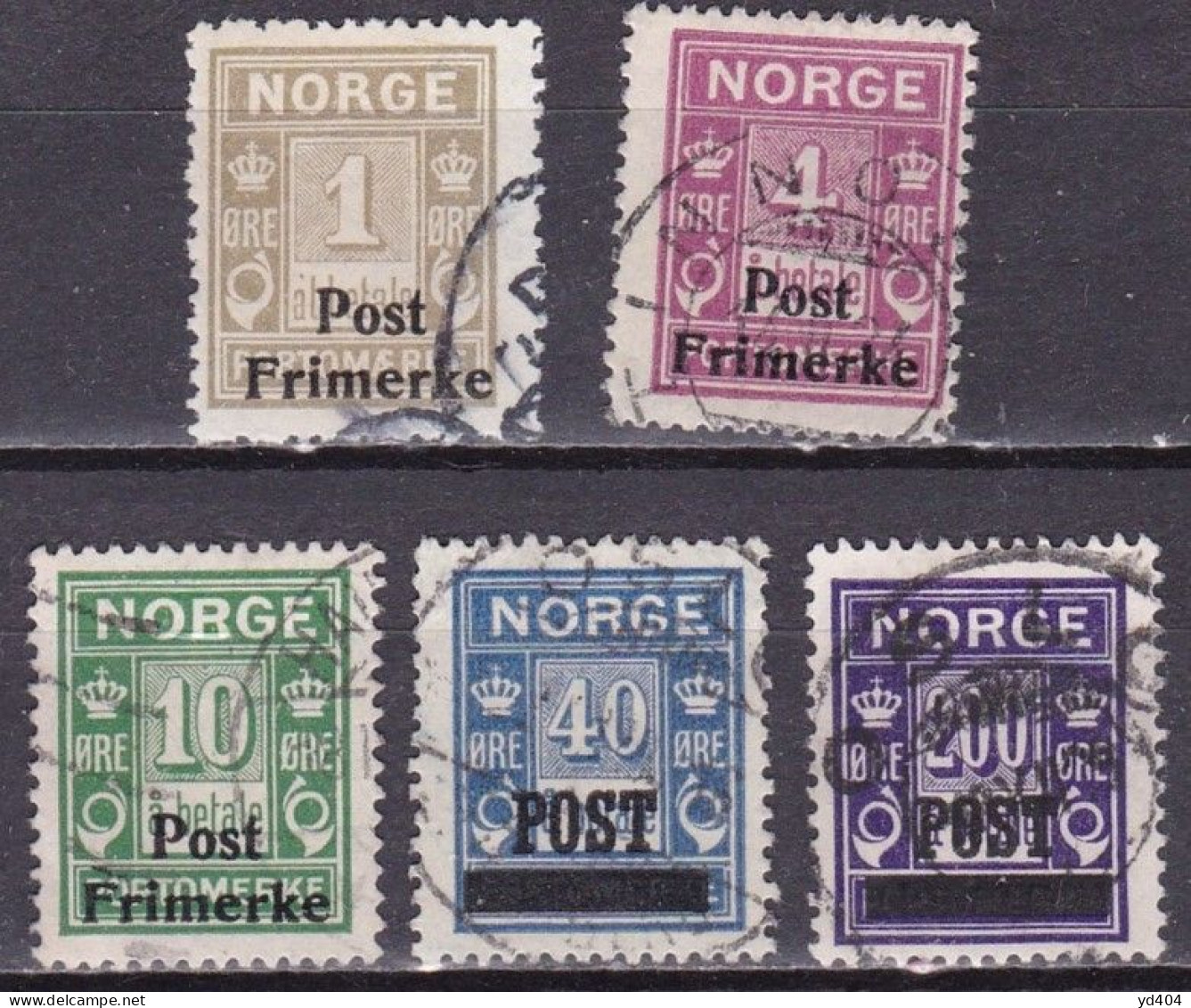 NO016 – NORVEGE - NORWAY – 1929 – POSTAGE DUE OVERPRINTED – SG # 204-212 USED 23,50 € - Gebraucht