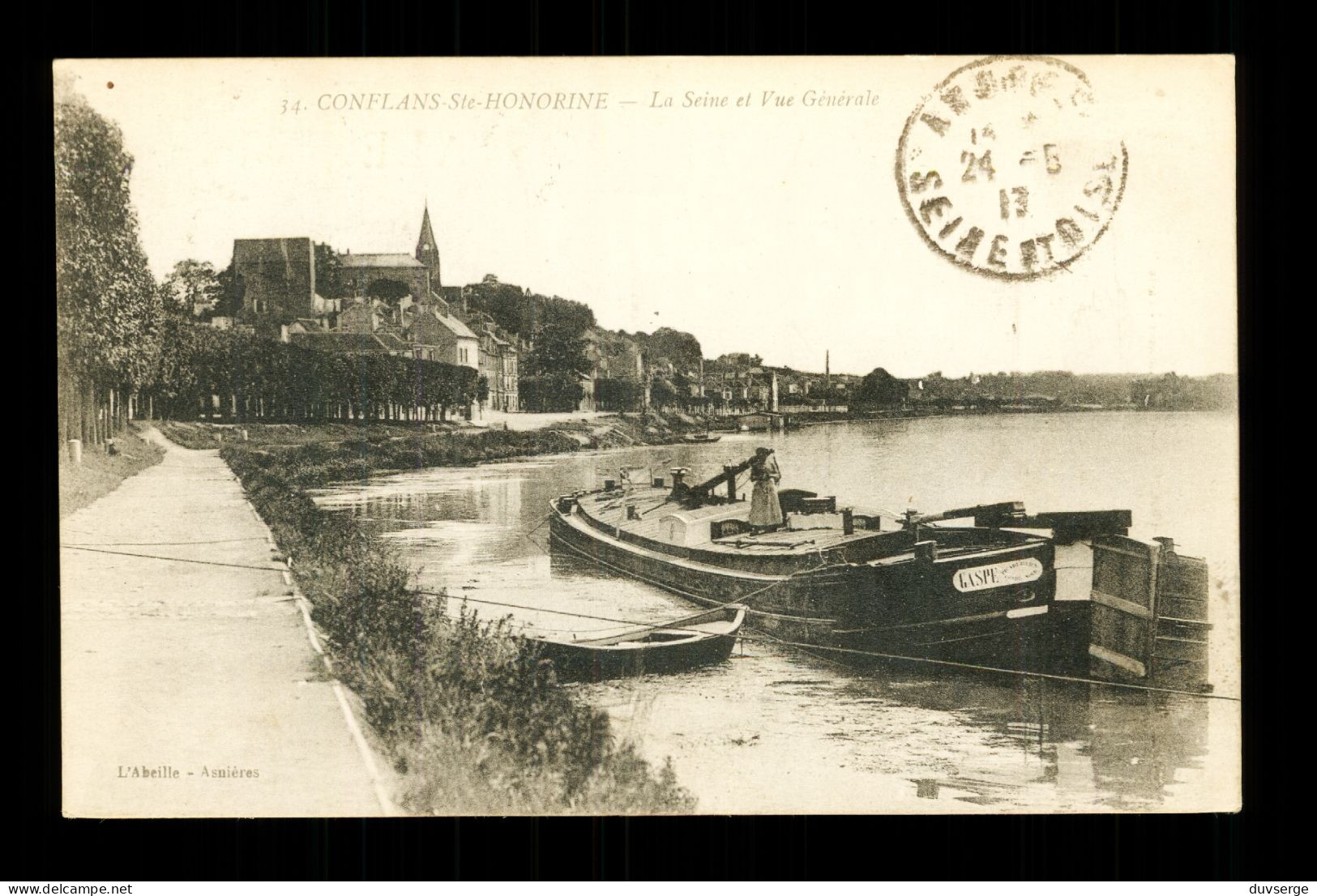 78 Yvelines Conflans Sainte Honorine La Seine Avec Peniche " Gaspe " - Chiatte, Barconi