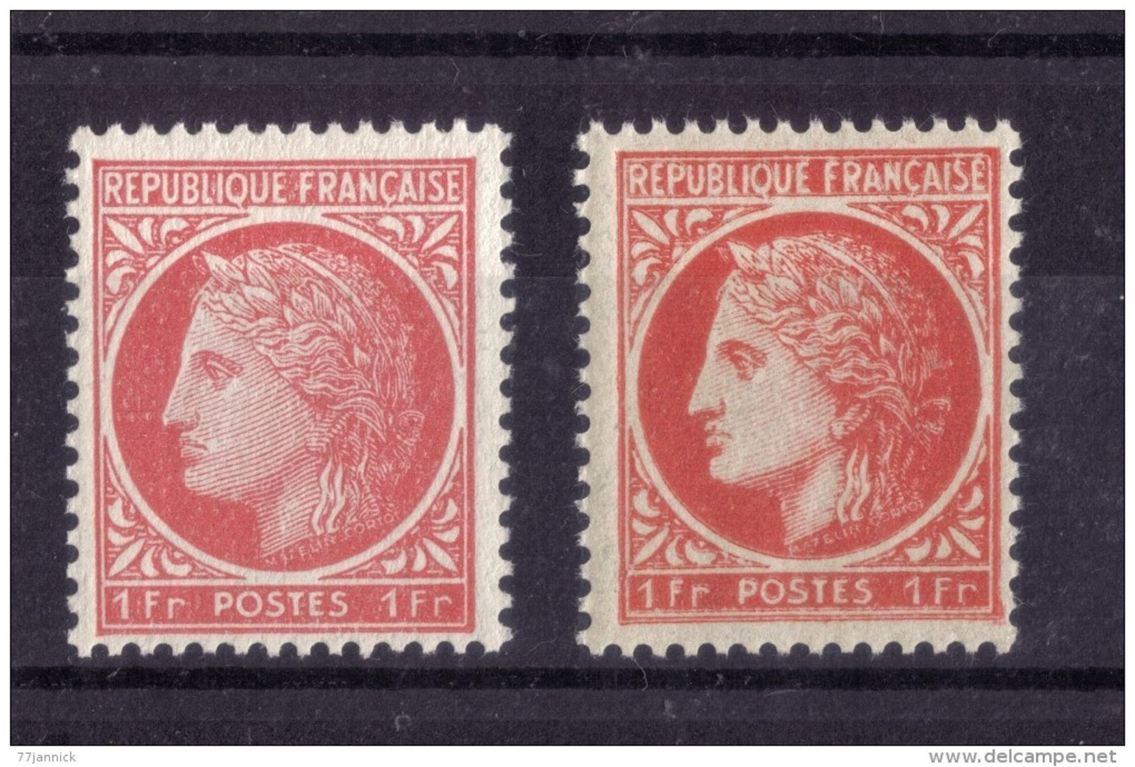 VARIETE DE COULEUR N°  676 (rose-rouge Et Rouge Fonçé) NEUF** - Unused Stamps