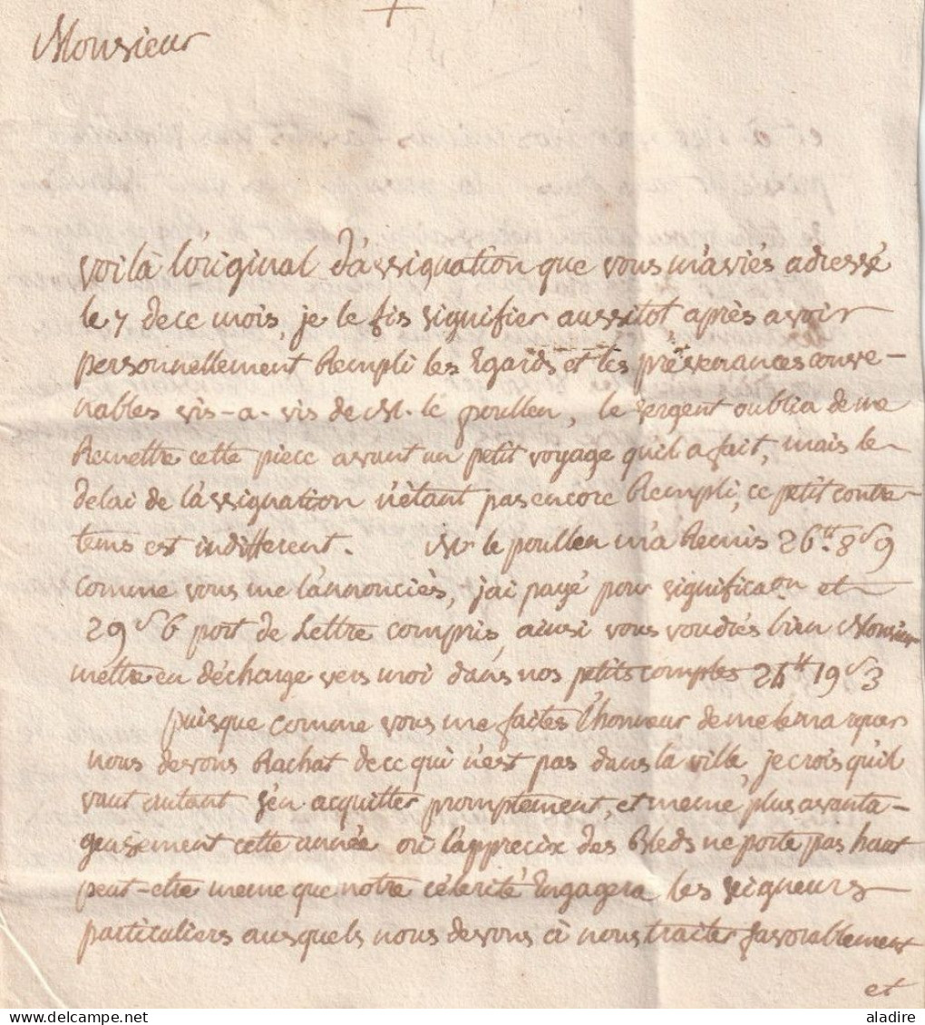 1780 - Marque Postale à Sec GUIMP. / QUIMPER Sur Lettre Pliée De 2 Pages Vers La Ville - Taxe 6 - Règne De Louis XVI - 1701-1800: Précurseurs XVIII