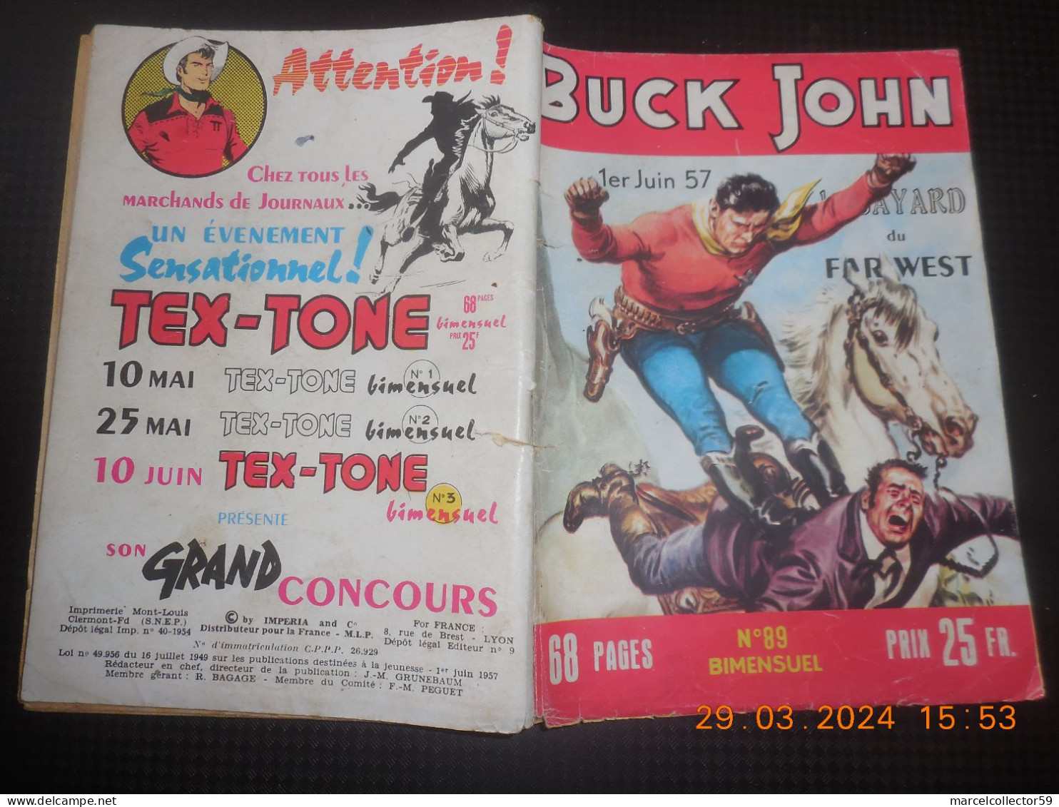 Buck John N°89 Année 1957 Em - Kleinformat