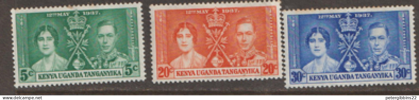 Kenya  Uganda & Tanganyika   1937  SG  128-30 Coronation  Mounted Mint - Kenya, Uganda & Tanganyika