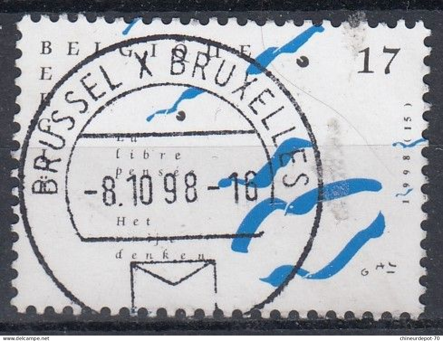 La Libre Pensee 1998 Cachet Brussel X Bruxelles - Oblitérés