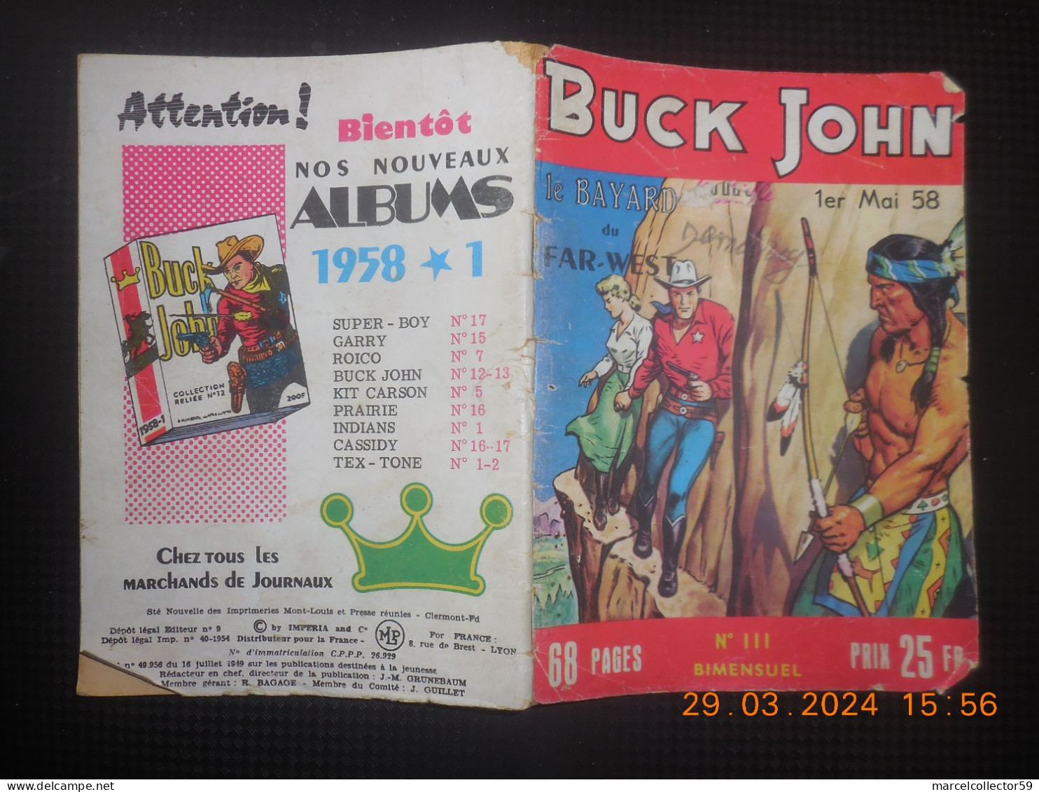 Buck John N°111 Année 1958 Em - Petit Format