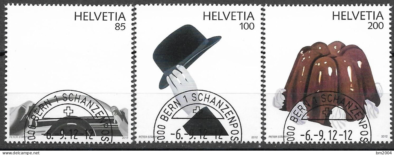 2012 Schweiz   Mi. 2265-7 FD-used   50 Jahre Pop Art - Used Stamps