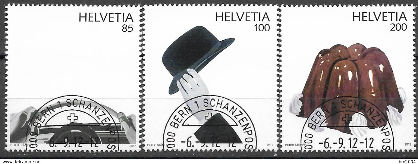 2012 Schweiz   Mi. 2265-7 FD-used   50 Jahre Pop Art - Oblitérés