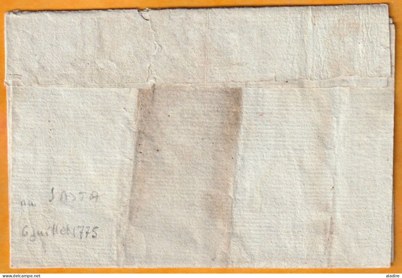 1775 - Lettre Pliée En PORT PAYE (marque Manuscrite) Avec Corresp Familiale De 2 P De LE SASTA ? Vers BORDEAUX - 1701-1800: Vorläufer XVIII