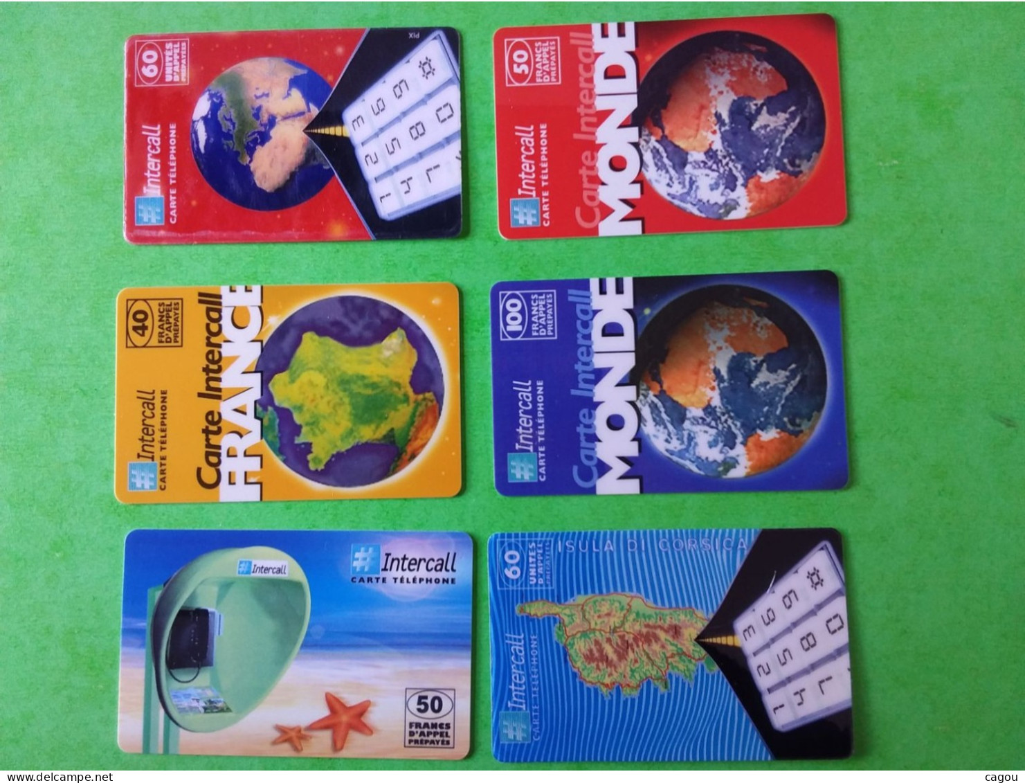 LOT DE 6 TELECARTES PREPAYEES INTERCALL - Sonstige & Ohne Zuordnung