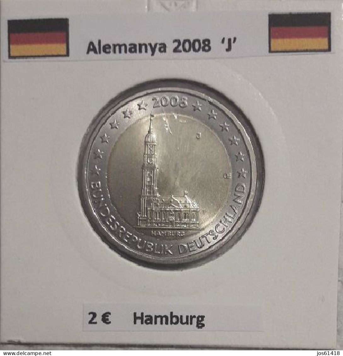 2 Euros Alemania / Germany  2008 Hamburg  J Sin Circular - Deutschland