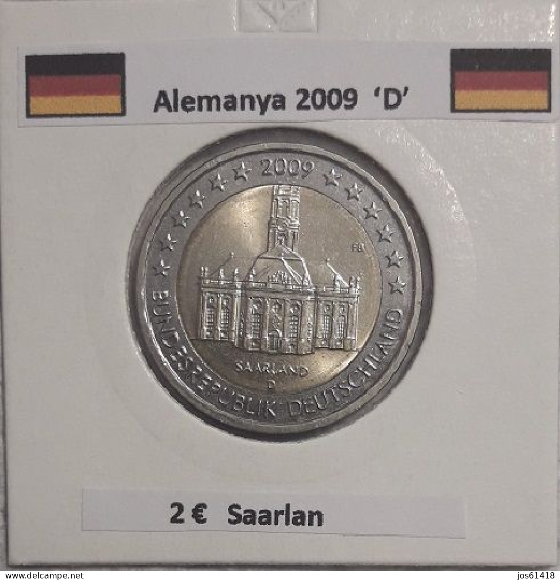 2 Euros Alemania / Germany   2009 Saarland  D,F O J Sin Circular - Deutschland